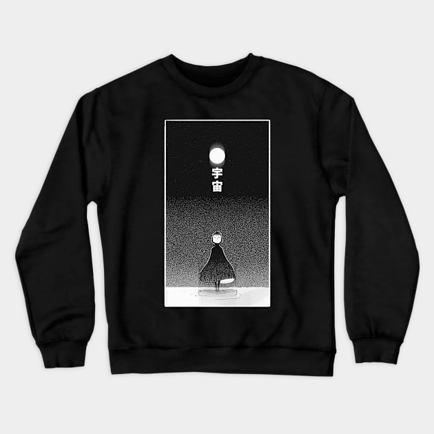 space and moon Crewneck Sweatshirt by Moodigfx